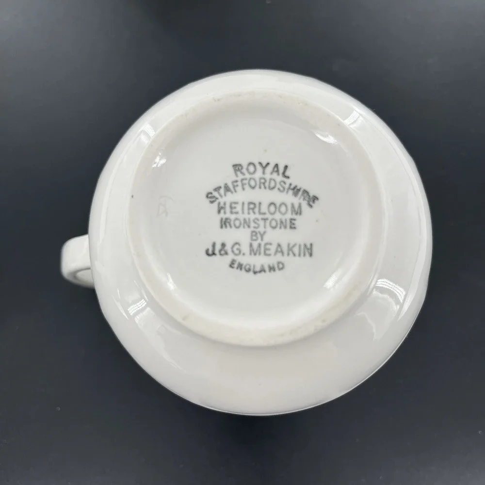 5 Meakin Heirloom Ironstone Teapot Coffee Pot Creamer Sugar Royal Staffordshire - Picture 7 of 15